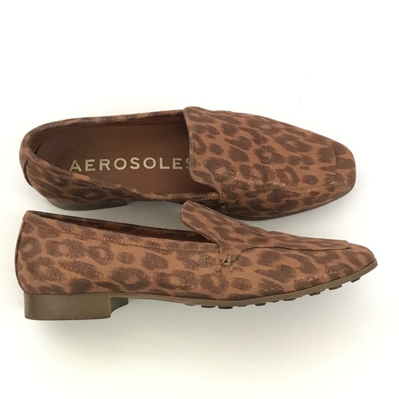 AEROSOLES Paynes Leopard Loafers Slip On Flats Cheetah Brown Tan Women’s Size 7 - Picture 2 of 16